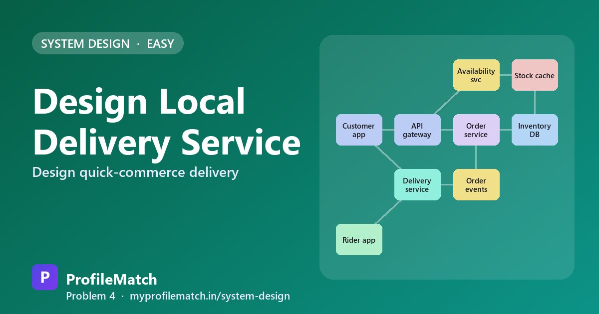 Cover illustration: Design a Local Delivery Service: Quick Commerce Without Overselling