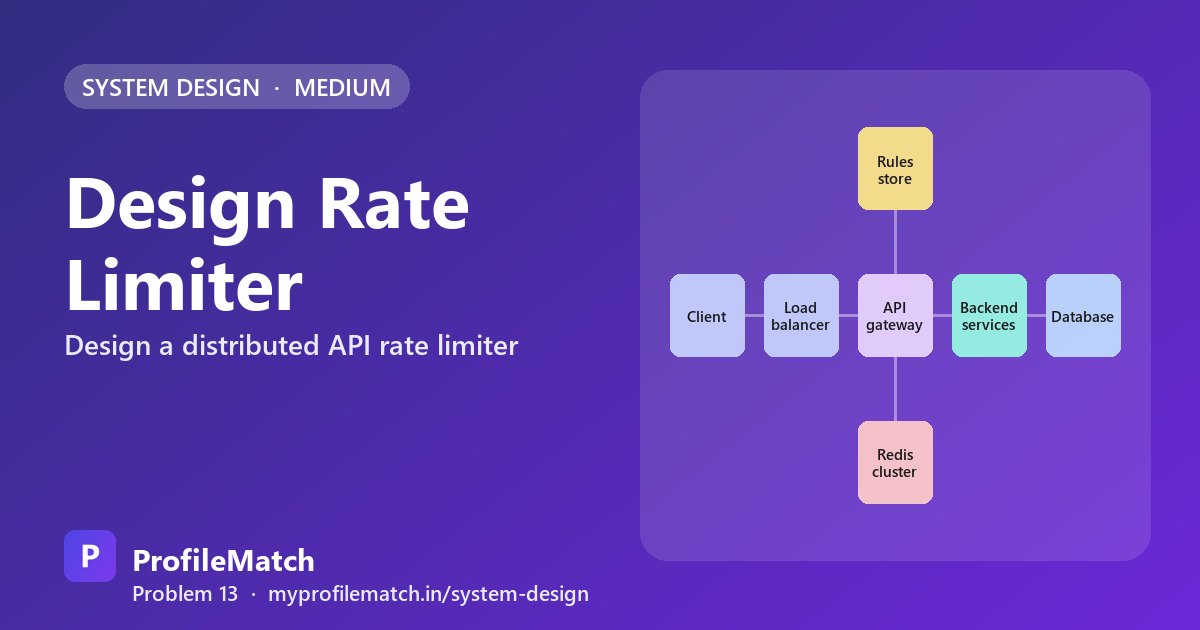 Cover illustration: Design a Rate Limiter: Distributed Throttling for a Busy API