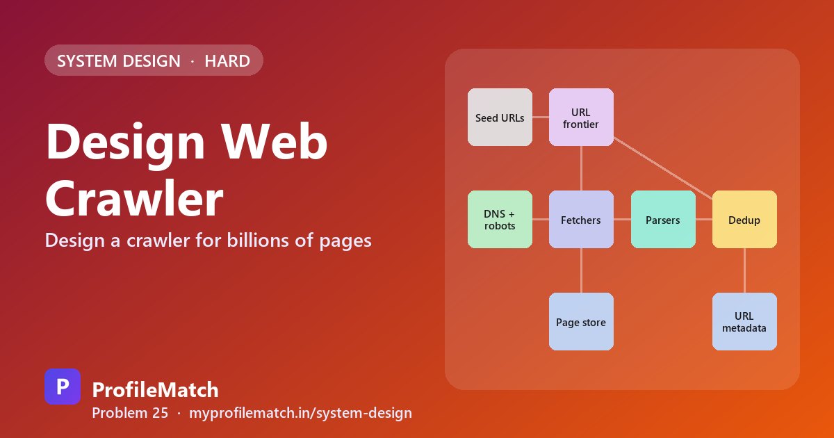 Cover illustration: Design a Web Crawler: Polite, Deduplicated Crawling at Scale