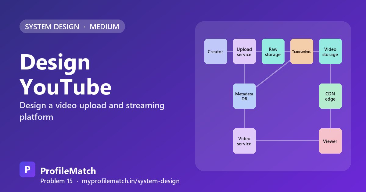 Cover illustration: Design YouTube: Video Upload, Transcoding and Global Streaming